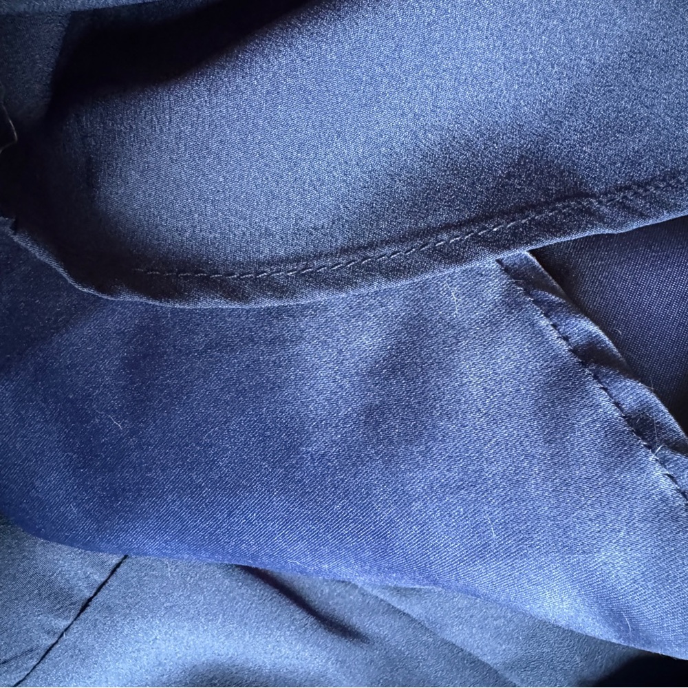 🆕 Lulu's Flawlessly Flirty Dress Navy Bows Open Back Adjustable Mini Satin 6 8 M - Picture 11 of 13